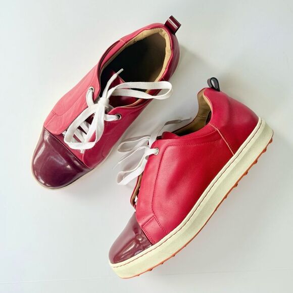 Royal Albartross Luna Sneaker Spikeless Golf Shoe Red 38 / US 7 Made in Italy - Picture 4 of 15